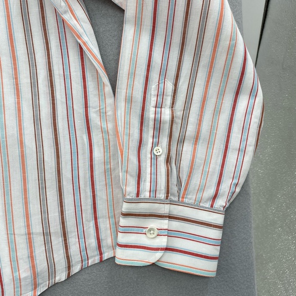 Vintage Faconnable Button-down Linen Blend Shirt - Picture 4 of 10